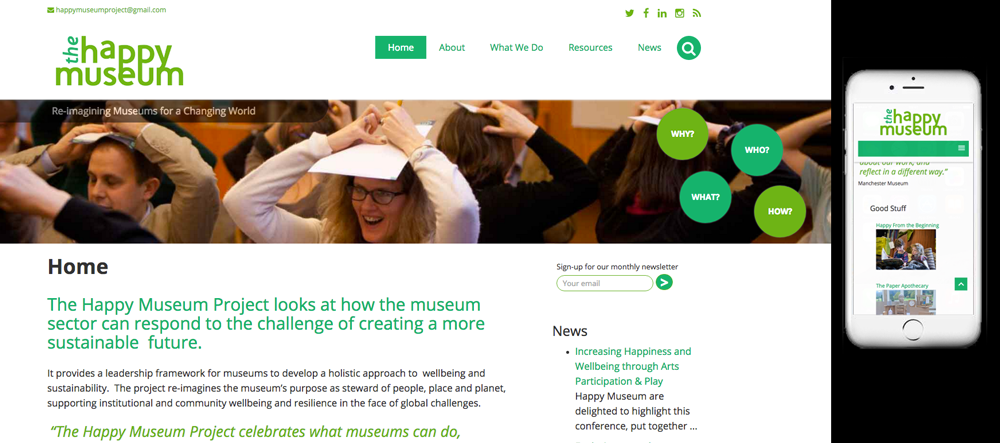 happy museum website screenshot